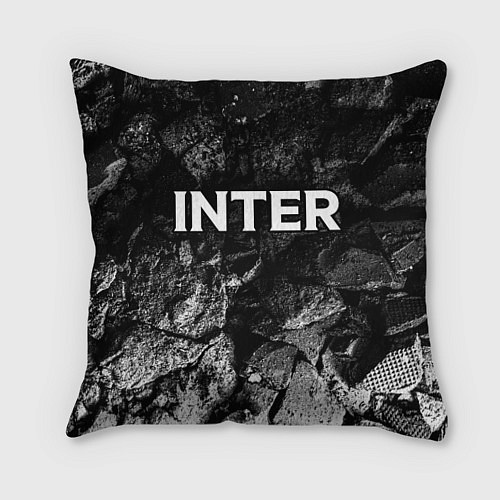 Подушка квадратная Inter black graphite / 3D-принт – фото 1
