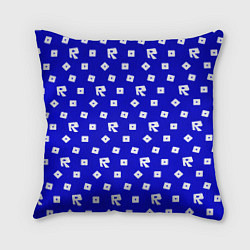 Подушка квадратная Roblox blue pattern, цвет: 3D-принт