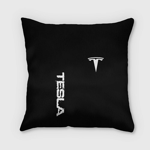 Подушка квадратная Tesla logo white / 3D-принт – фото 1