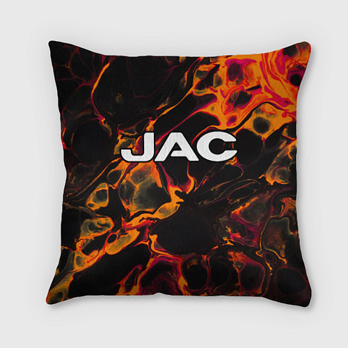 Подушка квадратная JAC red lava / 3D-принт – фото 1