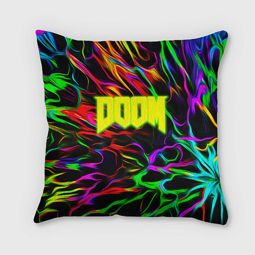 Подушка квадратная Doom optical colors / 3D-принт – фото 1