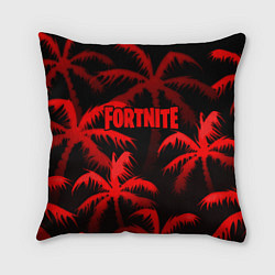 Подушка квадратная Fortnite tropic red