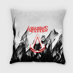 Подушка квадратная Assassins Creed огненное лого гейм