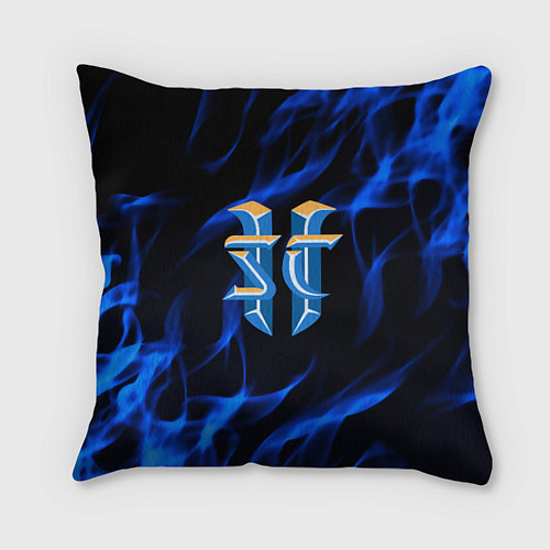 Подушка квадратная Starcraft flame strategy / 3D-принт – фото 1