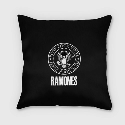 Подушка квадратная Ramones rock logo / 3D-принт – фото 1