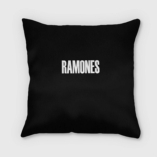 Подушка квадратная Ramones white logo / 3D-принт – фото 1