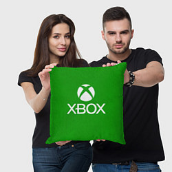 Подушка квадратная X-box logo green, цвет: 3D-принт — фото 2