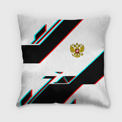 Подушка квадратная Россия спортивная геометрия глитч