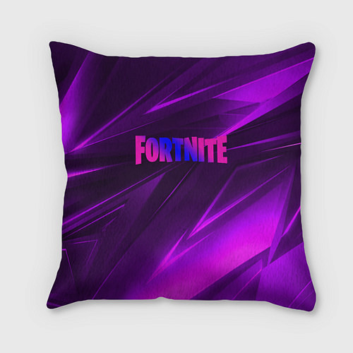 Подушка квадратная Fortnite neon stripes angles logo / 3D-принт – фото 1