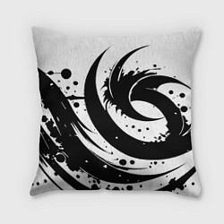 Подушка квадратная Ai art black and white abstraction