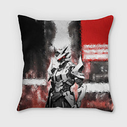 Подушка квадратная Боевой киборг в белой броне, цвет: 3D-принт