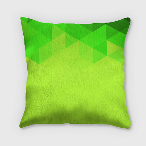 Подушка квадратная Кислотная геометрия лайм / 3D-принт – фото 1