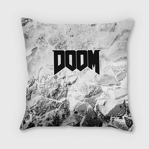 Подушка квадратная Doom white graphite / 3D-принт – фото 1