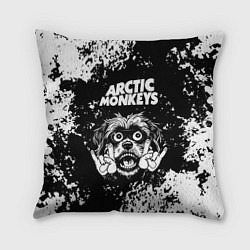 Подушка квадратная Arctic Monkeys рок пес, цвет: 3D-принт