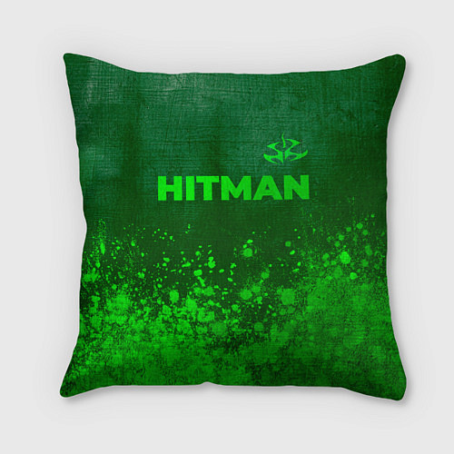 Подушка квадратная Hitman - green gradient посередине / 3D-принт – фото 1