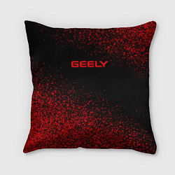 Подушка квадратная Geely чёрно-красный напыление