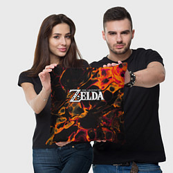 Подушка квадратная Zelda red lava, цвет: 3D-принт — фото 2