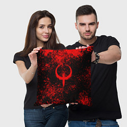 Подушка квадратная Quake кровь, цвет: 3D-принт — фото 2