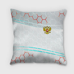 Подушка квадратная Герб РФ броня текстура