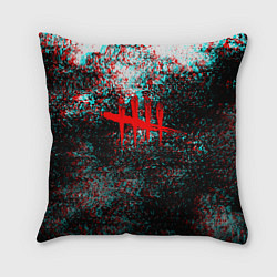 Подушка квадратная Dead by daylight краски глитч