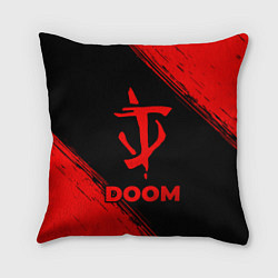 Подушка квадратная Doom - red gradient