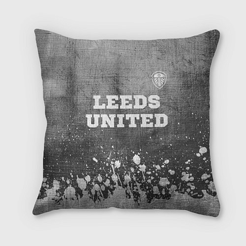 Подушка квадратная Leeds United - grey gradient посередине / 3D-принт – фото 1