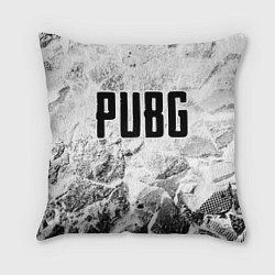 Подушка квадратная PUBG white graphite, цвет: 3D-принт