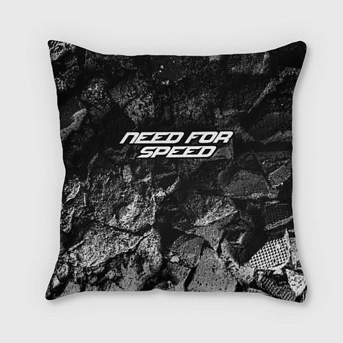 Подушка квадратная Need for Speed black graphite / 3D-принт – фото 1