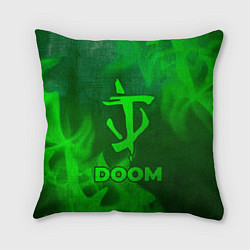 Подушка квадратная Doom - green gradient