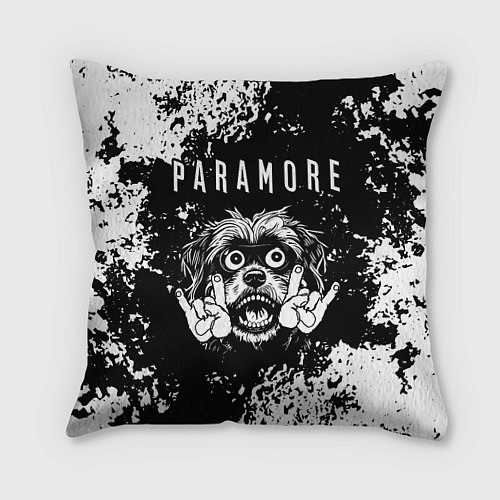 Подушка квадратная Paramore рок пес / 3D-принт – фото 1