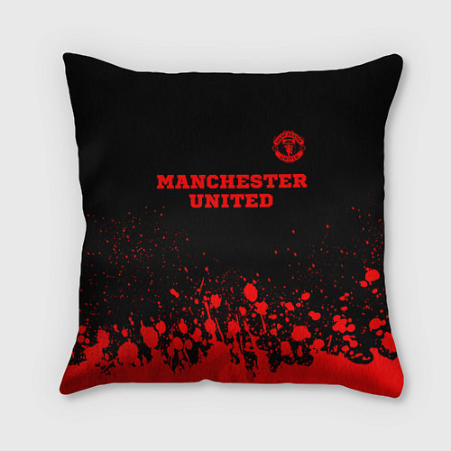 Подушка квадратная Manchester United - red gradient посередине / 3D-принт – фото 1