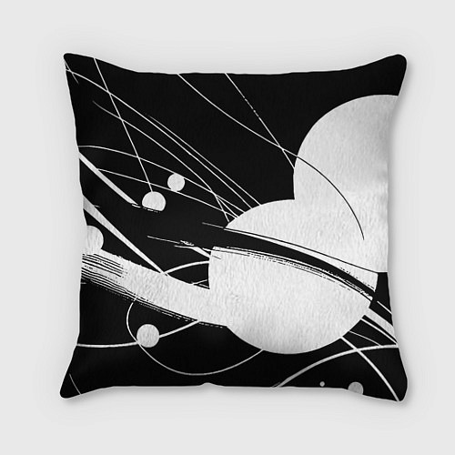 Подушка квадратная Black and white vanguard abstraction - ai art fant / 3D-принт – фото 1