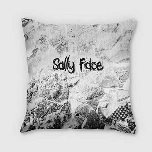 Подушка квадратная Sally Face white graphite / 3D-принт – фото 1