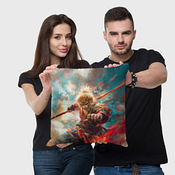 Подушка квадратная Wukong король обезьян, цвет: 3D-принт — фото 2