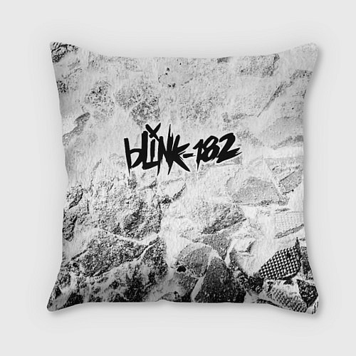 Подушка квадратная Blink 182 white graphite / 3D-принт – фото 1