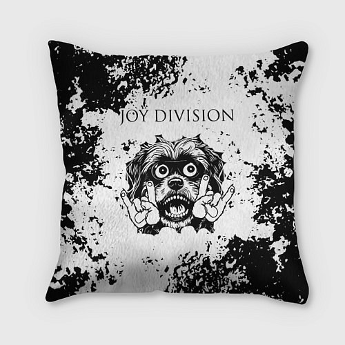 Подушка квадратная Joy Division - рок пес / 3D-принт – фото 1