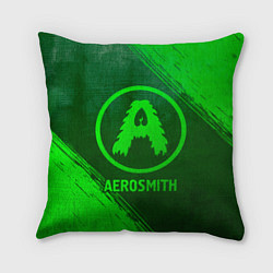 Подушка квадратная Aerosmith - green gradient