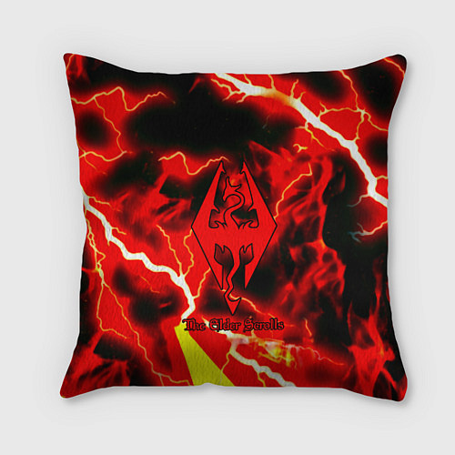 Подушка квадратная Skyrim red storm logo / 3D-принт – фото 1