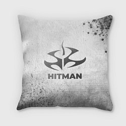 Подушка квадратная Hitman - white gradient