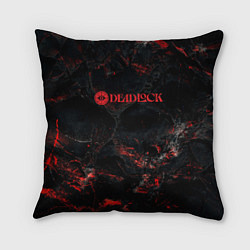 Подушка квадратная Deadlock logo red texture