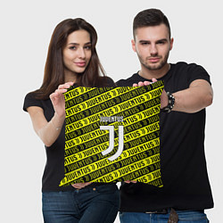 Подушка квадратная Juventus pattern fc, цвет: 3D-принт — фото 2