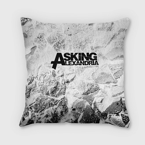 Подушка квадратная Asking Alexandria white graphite / 3D-принт – фото 1