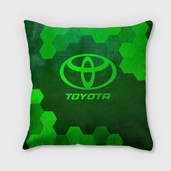 Подушка квадратная Toyota - green gradient, цвет: 3D-принт