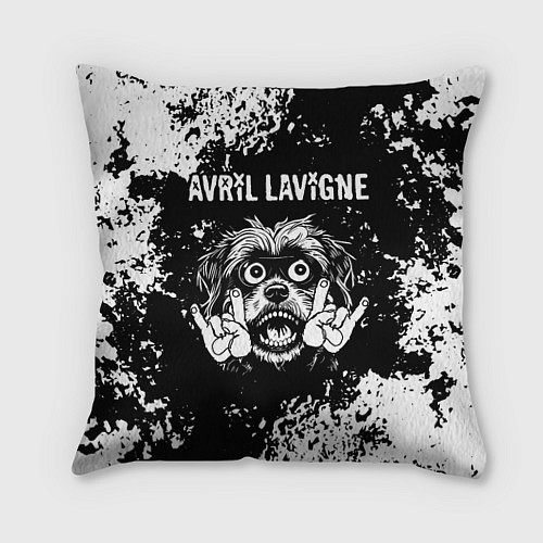 Подушка квадратная Avril Lavigne рок пес / 3D-принт – фото 1