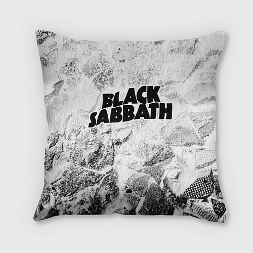 Подушка квадратная Black Sabbath white graphite / 3D-принт – фото 1