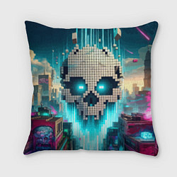 Подушка квадратная Minecraft skull - ai art fantasy