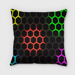 Подушка квадратная Hexagon neon