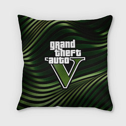 Подушка квадратная Grand Theft Auto V - logo