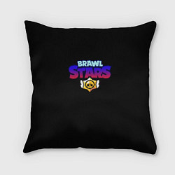 Подушка квадратная Brawl stars neon logo