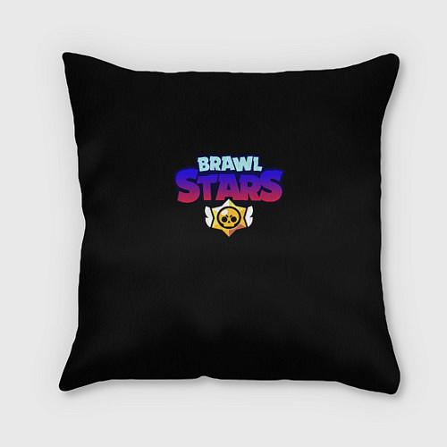 Подушка квадратная Brawl stars neon logo / 3D-принт – фото 1